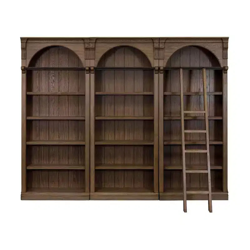 Traditioneller hoher Bücherregal-Wandschrank, 94, Stratton Collection, braun - Martin Furniture