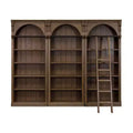 Traditioneller hoher Bücherregal-Wandschrank, 94, Stratton Collection, braun - Martin Furniture