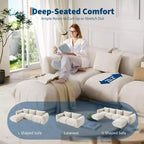 Modulares Zweisitzer-Sofa aus Chenille, Cloud-Sofa mit 2 Sitzplätzen und hochelastischem Schaumstoff, bodenloses Sofa für kleine Räume