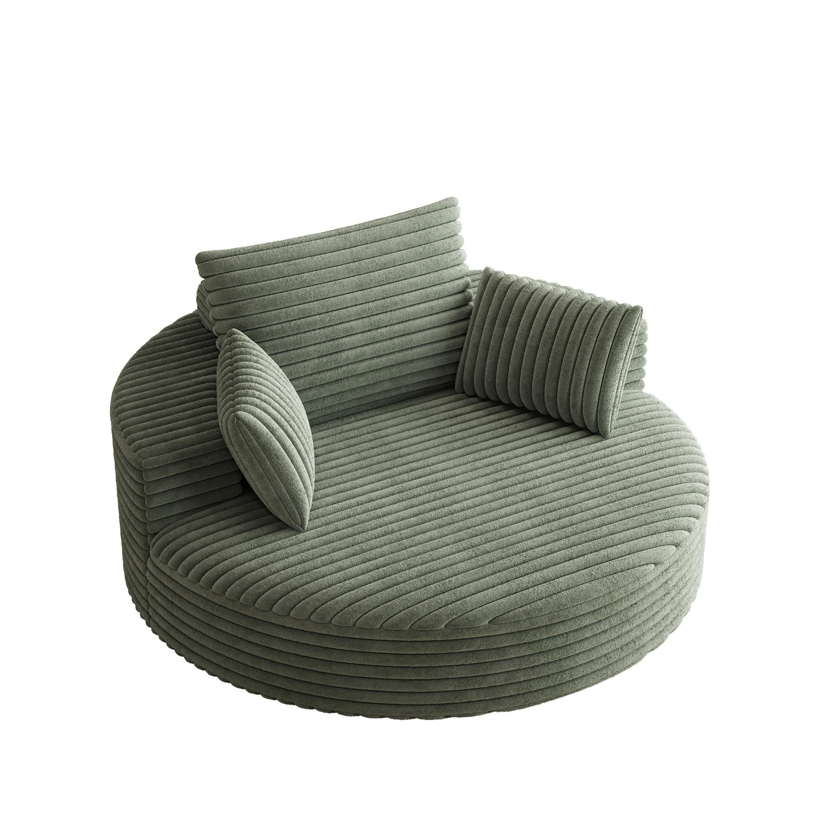 Draaifauteuil voor één persoon van corduroy, chenille en schuim