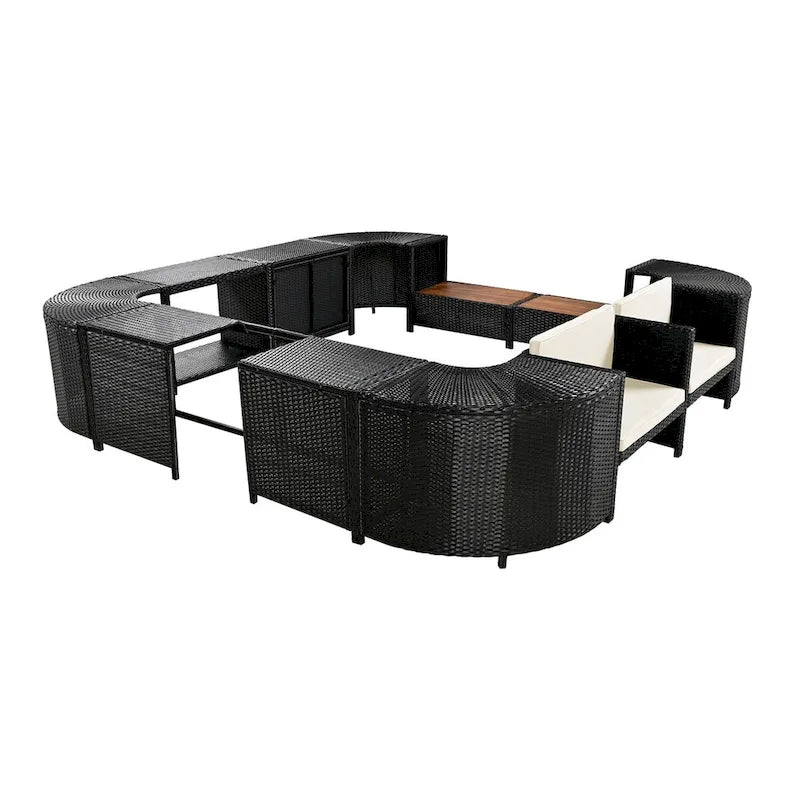 Spa Surround Spa-frame, vierkante modulaire loungeset voor buiten van rotan