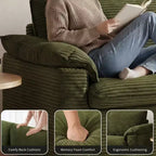 Dyonery 86 Cloud 2-Sitzer-Sofa, tiefe Sitzfläche und breite Armlehnenkissen, stabiler Rahmen, atmungsaktives ergonomisches Design