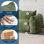 Modulares Zweisitzer-Sofa aus Chenille, Cloud-Sofa mit 2 Sitzplätzen und hochelastischem Schaumstoff, bodenloses Sofa für kleine Räume