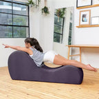Méridienne élégante Avana pour le yoga - Fabriquée aux États-Unis - Idéale pour les étirements, la détente, l’exercice et plus encore, 60D x 18W x 26H pouces, gris clair