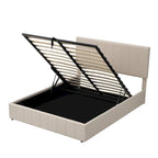 Polsterbett in Queen-Size mit hydraulischem Stauraumsystem - Beige