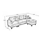 Wohnlandschaft mit L-förmiger Chaiselongue und Getränkehalter