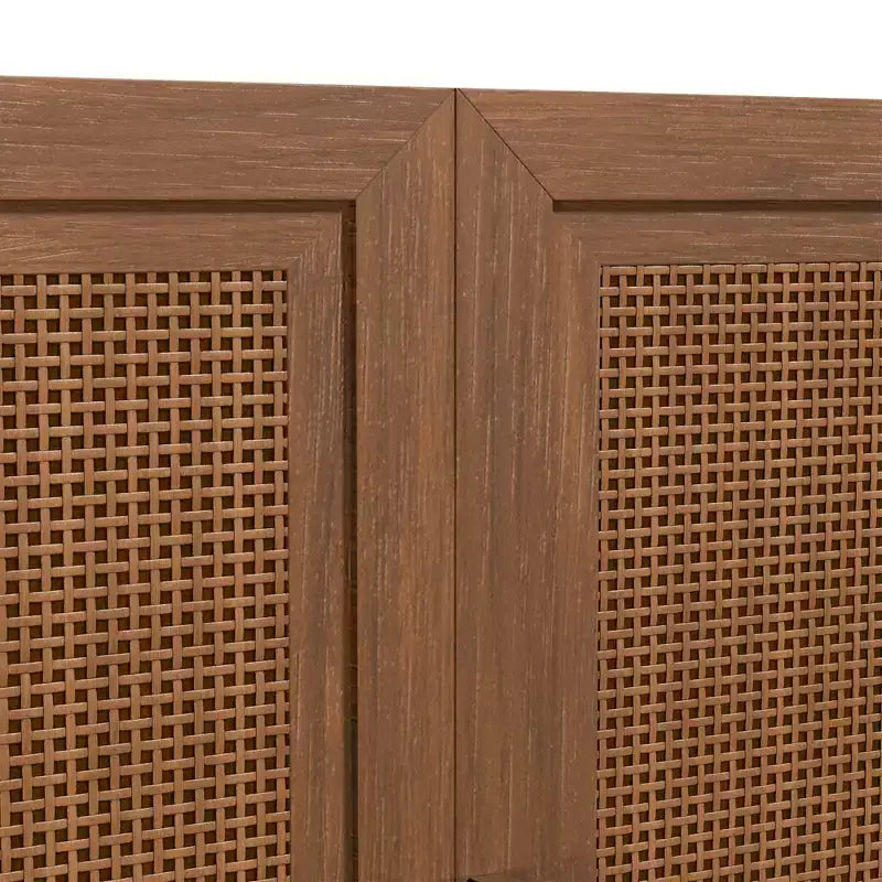 3er-Set Sideboards mit Rattan-Türen und verstellbaren Einlegeböden - 93Lx31H
