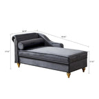 Elegante Franse chaise longue met fluwelen bekleding, opbergruimte en een kussen