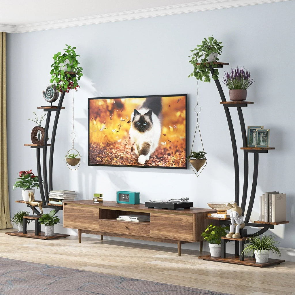 Pflanzenständer für Innenräume, sechsstufiges Blumenregal für Haus und Garten - 2er-Set