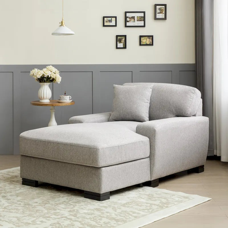 Modernes übergroßes Chaiselongue-Schlafsofa im Mid-Century-Stil mit Kissen