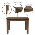 Flash Furniture, rechteckiger Farm-Esstisch aus massivem Kiefernholz, 46 x 30
