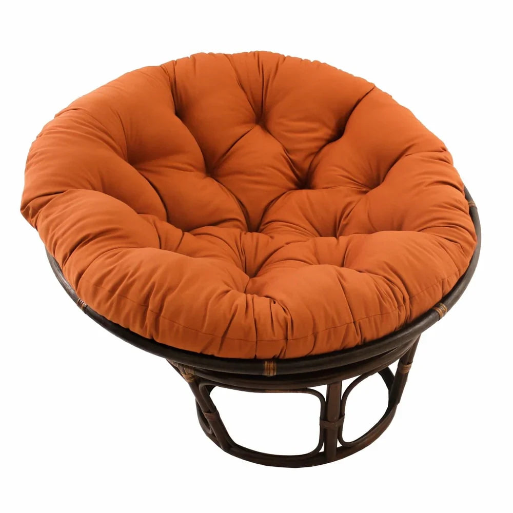 Bali-Papasan-Sessel aus Rattan, 42 Inch, mit Köperstoffkissen