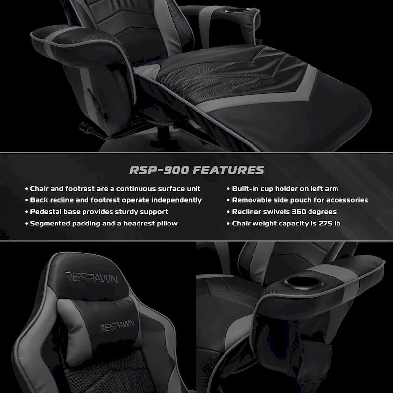 Fauteuil inclinable de jeu avec repose-pieds