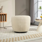 Upholstered Swivel Barrel Armchair with Storage Modern Living Room Side Chair for Bedroom/Office/Reading Spaces