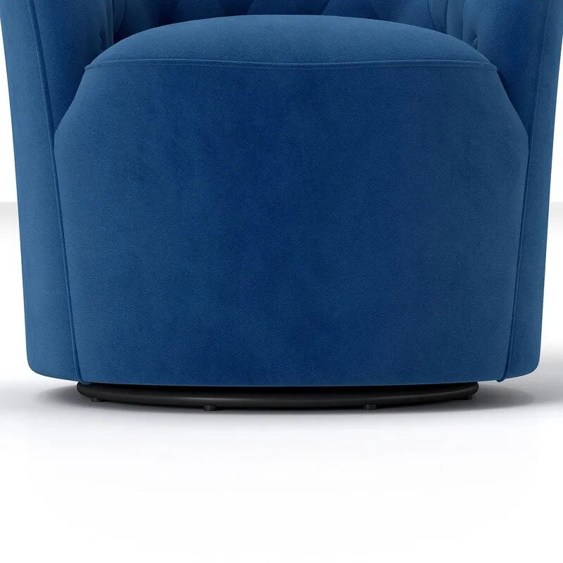 Lot de 2 fauteuils tonneaux modernes pivotants à 360 degrés, revêtement en velours et dossier capitonné à boutons SEYNAR