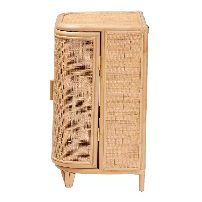 bali & pari Yanka natuurlijke opbergkast van rotan: handgemaakt, met 2 planken, bohemien design