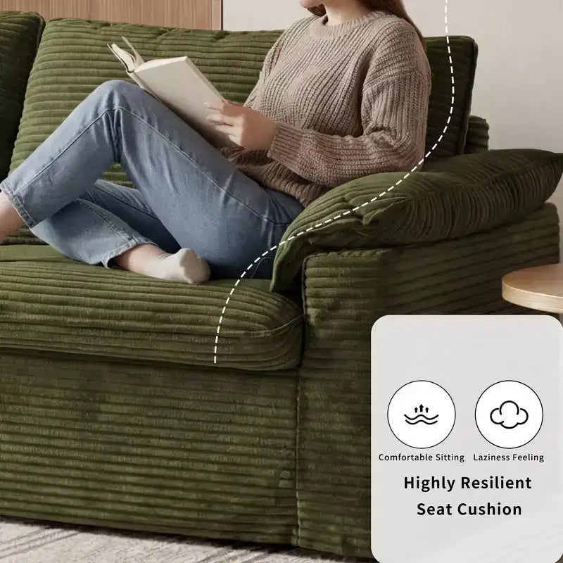 Dyonery 86 Cloud 2-Sitzer-Sofa, tiefe Sitzfläche und breite Armlehnenkissen, stabiler Rahmen, atmungsaktives ergonomisches Design