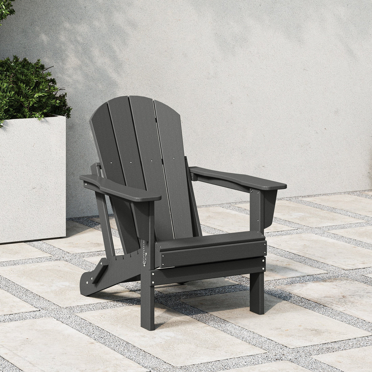 Polytrends Laguna, kleurvaste, weerbestendige, inklapbare Adirondackstoel voor buiten op het terras