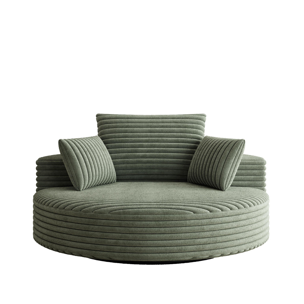 Draaifauteuil voor één persoon van corduroy, chenille en schuim