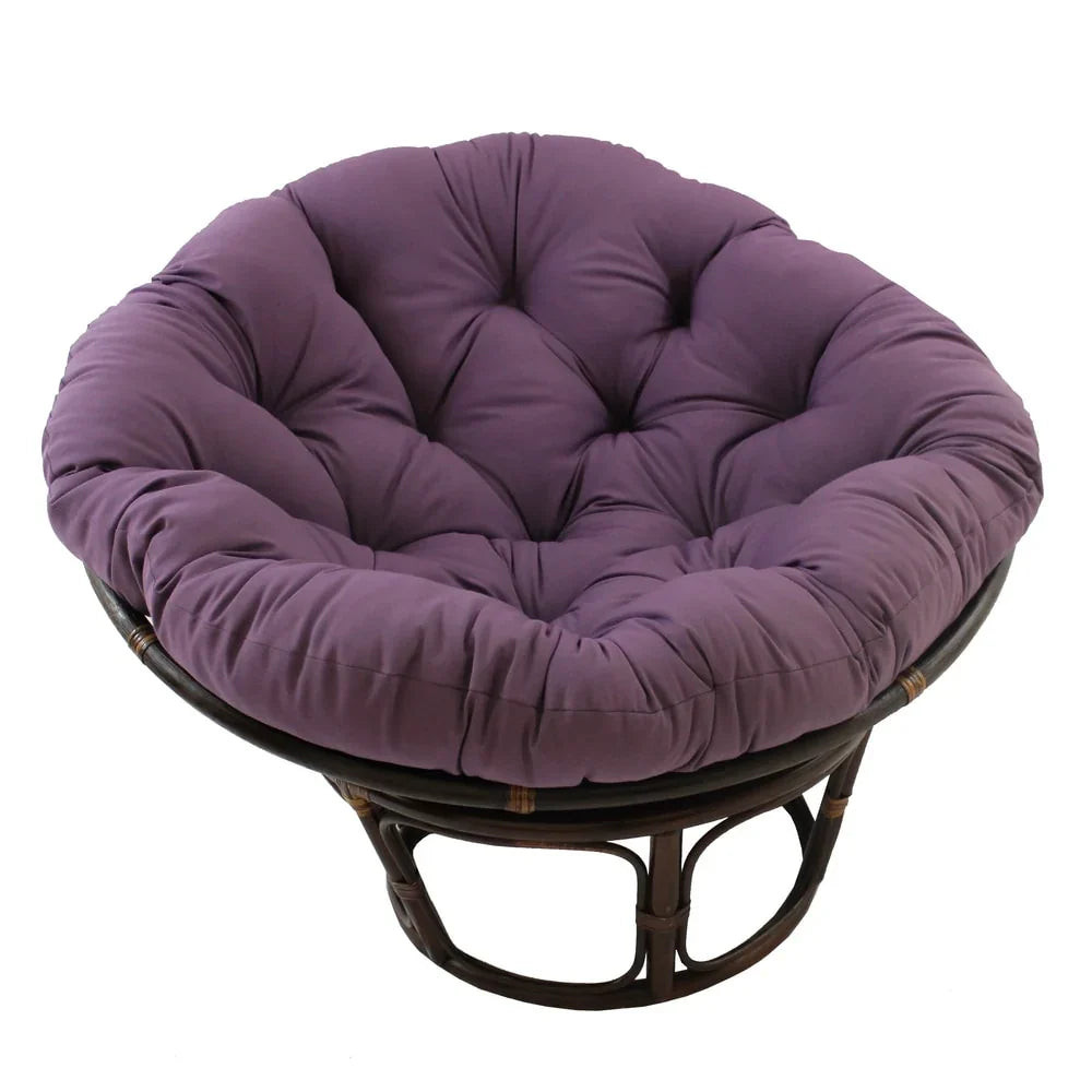 Bali-Papasan-Sessel aus Rattan, 42 Inch, mit Köperstoffkissen