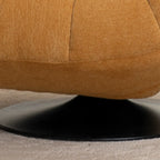 Fauteuil d'appoint pivotant en tissu chenille jaune capitonné
