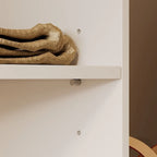 Armoire d’angle avec 2 tringles à vêtements, porte-pantalons et rangement à chaussures