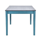Eetkamerset van hout, 6-delig, met 4 stoelen en een bankje, tafel met lade