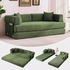Rozkładana sofa 5 w 1, modułowa sofa do spania z sztruksu o szerokości 78.8 i solidnym stelażu, wielofunkcyjny futon do małych pomieszczeń, salonu i pokoju gościnnego