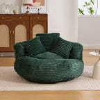 Sofa typu bean bag dla dorosłych i dzieci, duży fotel typu bean bag z sztruksu, 3 poduszkami i podłokietnikami do salonu lub sypialni