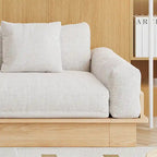 JASIWAY Modern Solid Wood Upholstered Cotton Linen Sofa