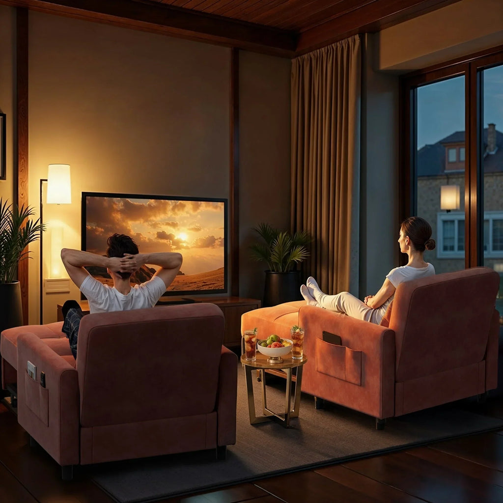 Canapé-lit convertible 3 en 1 avec réglage ajustable, fauteuil-canapé avec lit escamotable, lit pliant convertible pour le salon