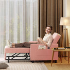 Canapé-lit convertible 3 en 1 avec réglage ajustable, fauteuil-canapé avec lit escamotable, lit pliant convertible pour le salon