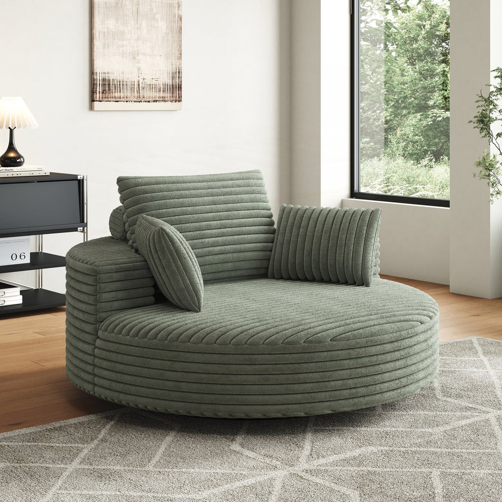 Draaifauteuil voor één persoon van corduroy, chenille en schuim