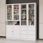 Famapy Combo Glass Doors Display Cabinet Bookshelf Organizer Pantry