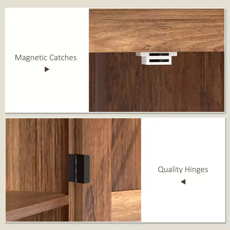 Armoire garde-manger de style champêtre HOMCOM 72 avec portes de grange, grand meuble de rangement pour la cuisine avec étagères réglables et tiroir