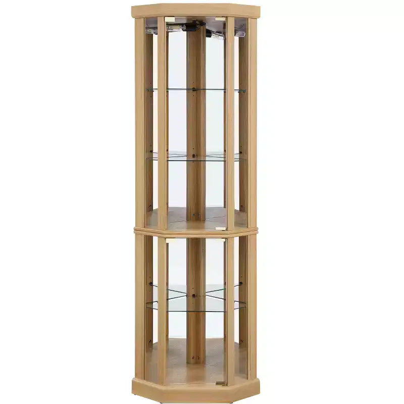 Eckvitrine mit Glastüren und Einlegeböden, Eckvitrine fürs Wohnzimmer