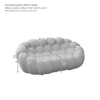 Gebogenes Bubble-Sofa für 2 Personen in Wabenform mit 3D-Textilgewebe fürs Wohnzimmer, Salon oder Apartment