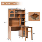 Moderner Schreibtisch aus Holz fürs Homeoffice von Okak mit Tischplatte, Stuhl und Bücherregal, Schreibtisch mit Stauraum für Jugendliche und Studierende zum Lernen und Arbeiten