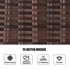 7-delige ronde eethoek voor buiten van gevlochten rotan met kussens van Moda Furnishings
