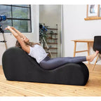 Méridienne élégante Avana pour le yoga - Fabriquée aux États-Unis - Idéale pour les étirements, la détente, l’exercice et plus encore, 60D x 18W x 26H pouces, gris clair