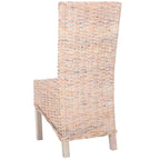 Set aus 2 Esszimmerstühlen aus naturbelassenem Rattan, 19W x 22D x 41H, Boho-Küstenstil