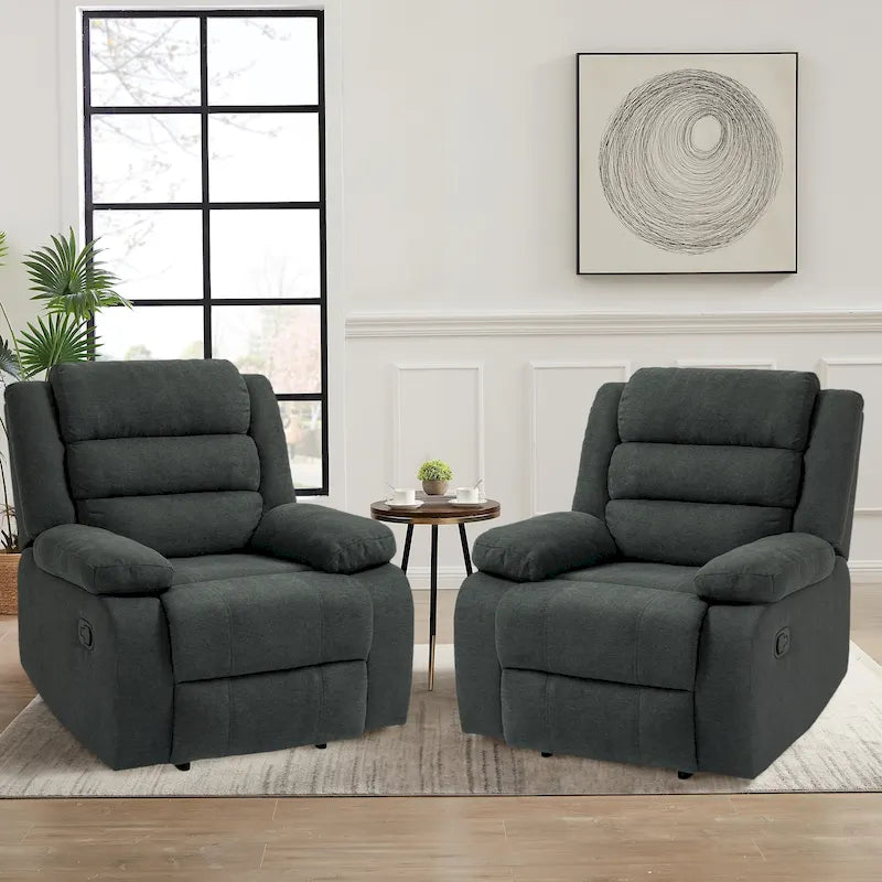 Set van 2 klassieke en traditionele handmatige relaxfauteuils