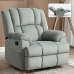Fauteuil inclinable manuel vert surdimensionné avec fonction pivotante et à bascule, revêtement en tissu