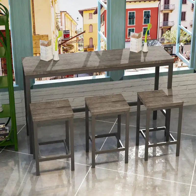 Bartisch-Set mit 3 Hockern