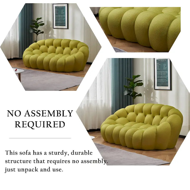 Gebogenes Bubble-Sofa für 2 Personen in Wabenform mit 3D-Textilgewebe fürs Wohnzimmer, Salon oder Apartment