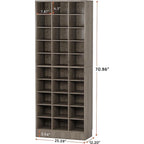 30 Pairs Tall Shoe Cabinet, 10 Tiers White Wooden Shoe Storage Rack for Closet, Entryway - 10-tier