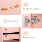 Schwarzer/rosa moderner Nageltisch mit Glasplatte und Handgelenkauflage, Einzelplatz