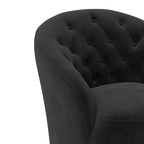 Lot de 2 fauteuils tonneaux modernes pivotants à 360 degrés, revêtement en velours et dossier capitonné à boutons SEYNAR