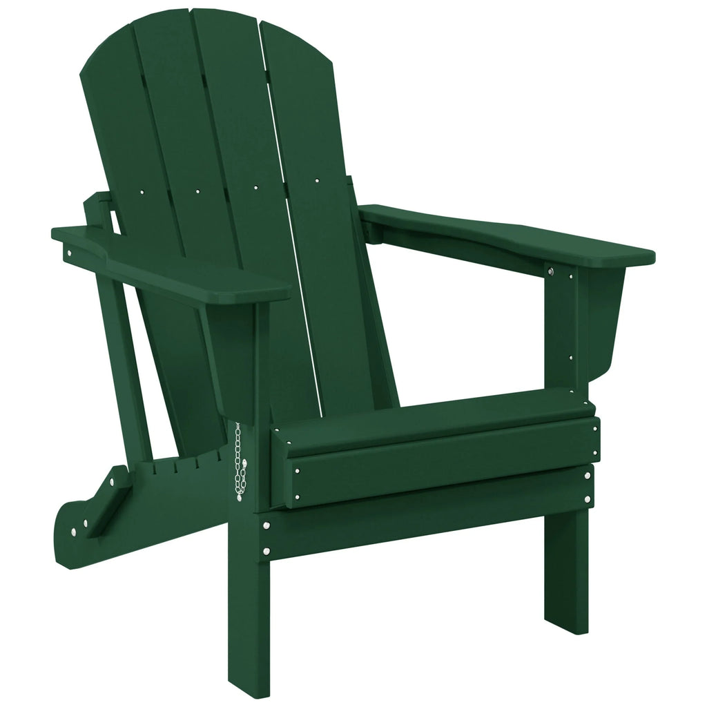Polytrends Laguna, kleurvaste, weerbestendige, inklapbare Adirondackstoel voor buiten op het terras