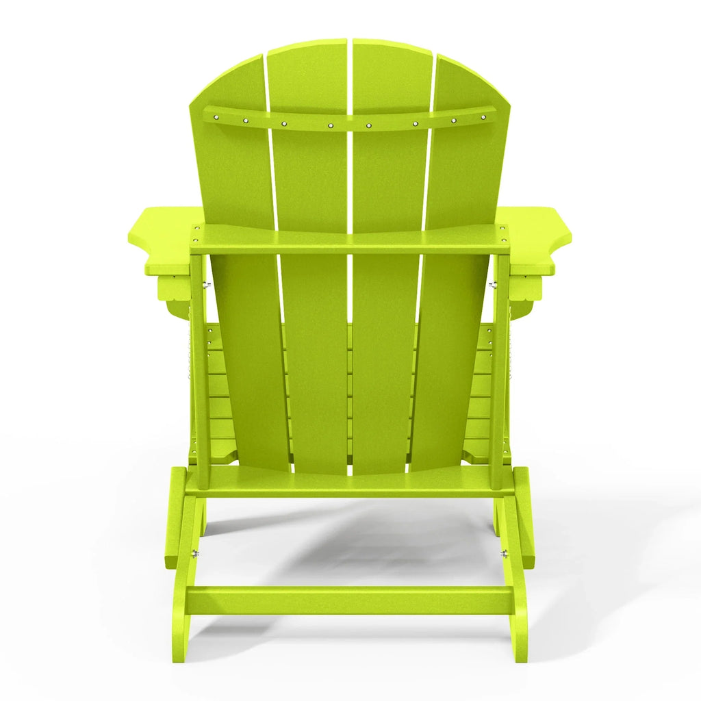 Polytrends Laguna, kleurvaste, weerbestendige, inklapbare Adirondackstoel voor buiten op het terras